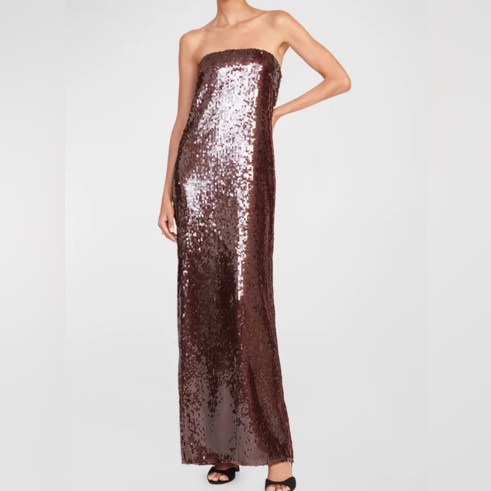 Staud Casey Strapless Sequin Maxi Dress - worn once!!